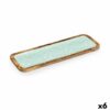 Centre de Table Gift Decor Blanc Marron Vert Polyester Résine Bois de manguier 45 x 15 cm 15,2 x 2,54 x 45,7 cm Feuille d'une pl
