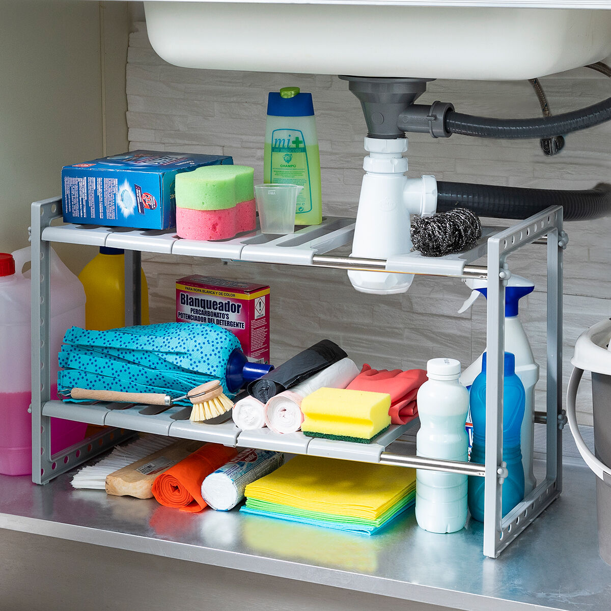 Évier à Étagère Extensible Shibblek InnovaGoods 2 Etagères V0103677_0