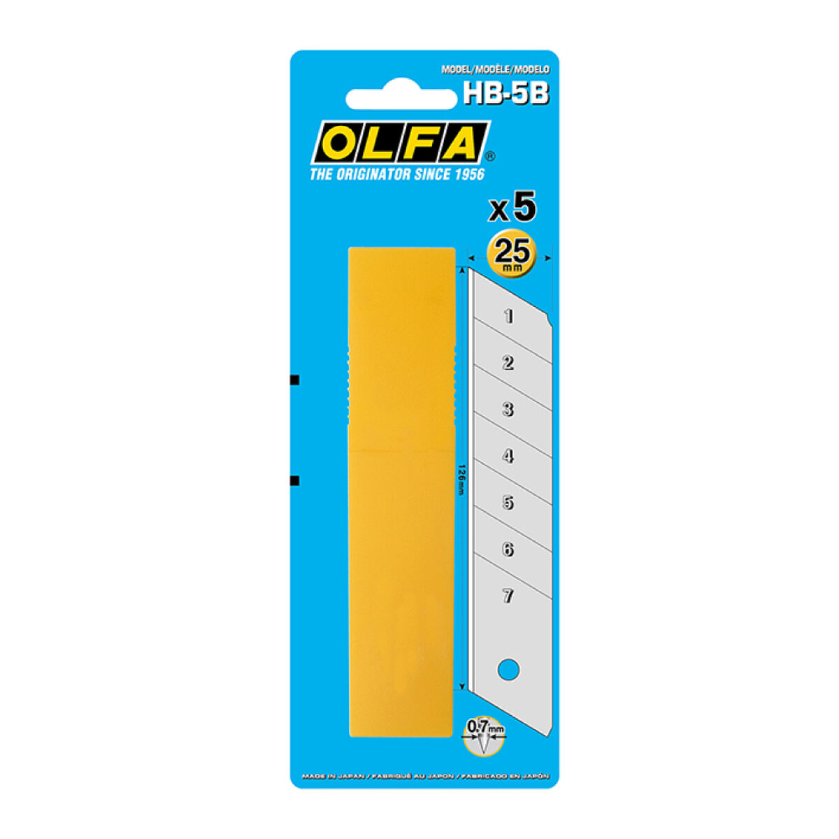 Hoja de Cuchilla Olfa HB-5B 25 mm troceable 5 Unidades S7926436_1