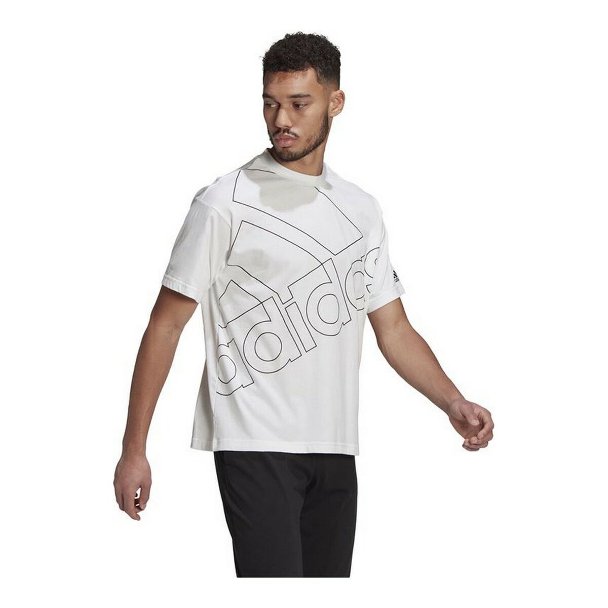 Camiseta de Manga Corta Hombre Adidas Giant Logo Blanco S6435073_3