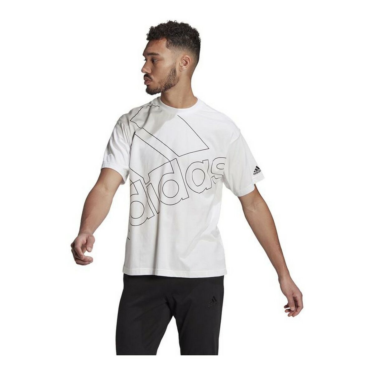 Camiseta de Manga Corta Hombre Adidas Giant Logo Blanco S6435073_4