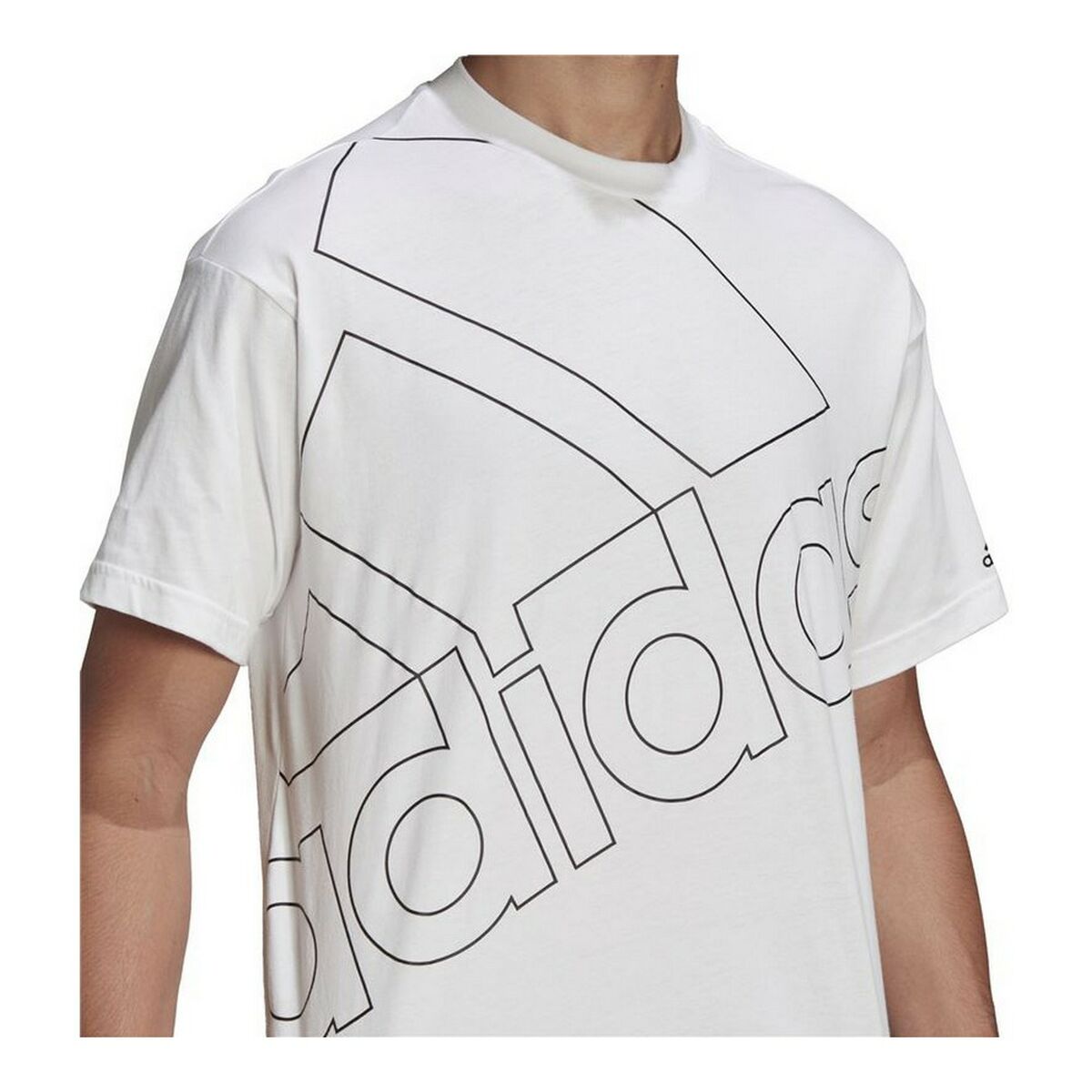 Camiseta de Manga Corta Hombre Adidas Giant Logo Blanco S6435073_7