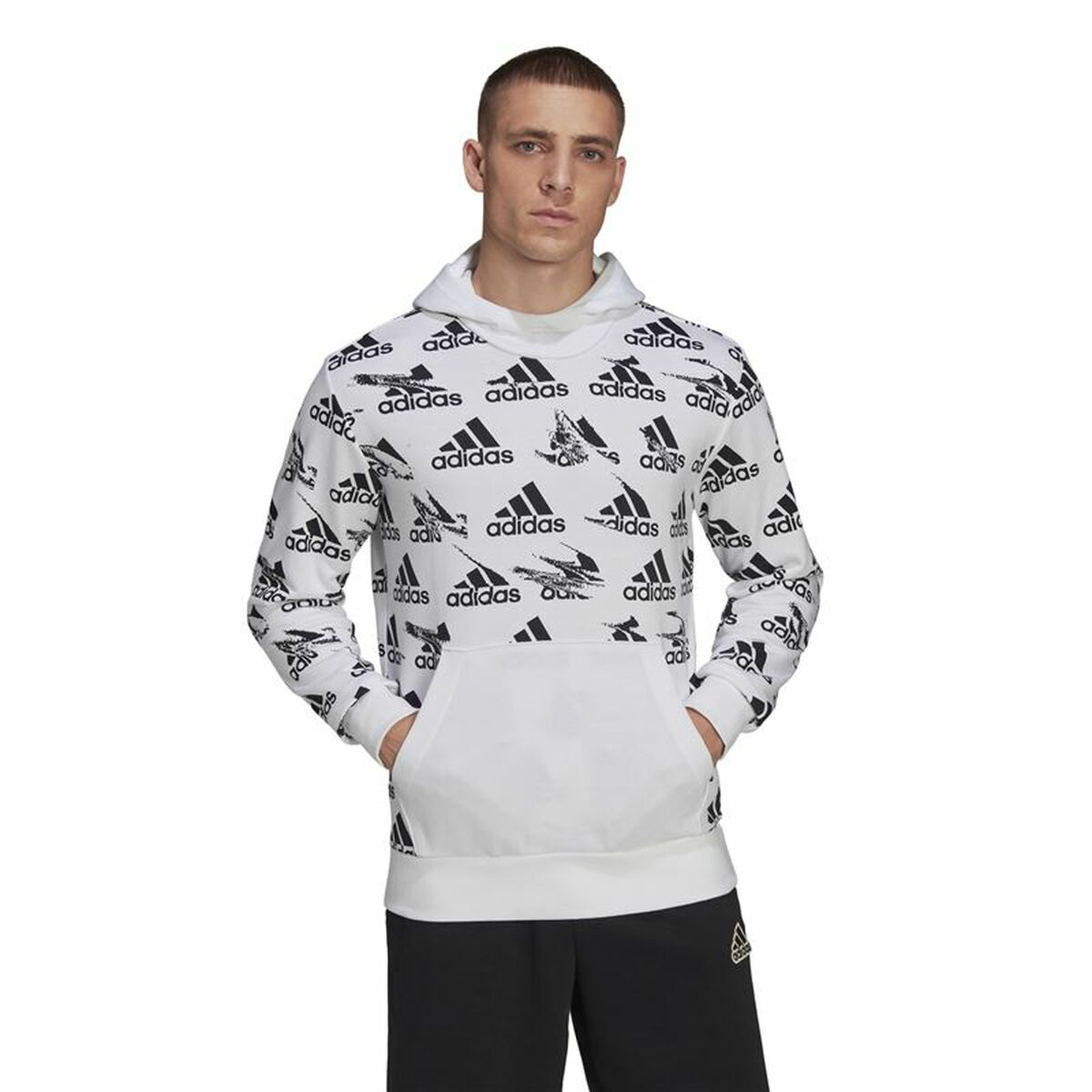 Sudadera con Capucha Hombre Adidas Essentials Brandlove Blanco S6469121_1