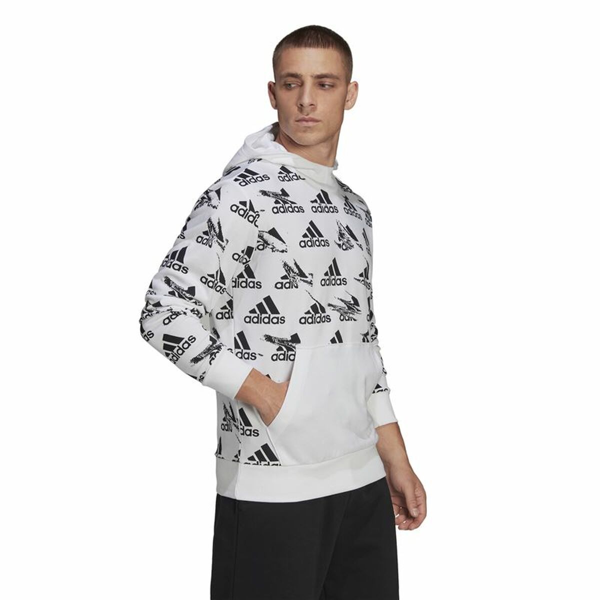 Sudadera con Capucha Hombre Adidas Essentials Brandlove Blanco S6469121_4