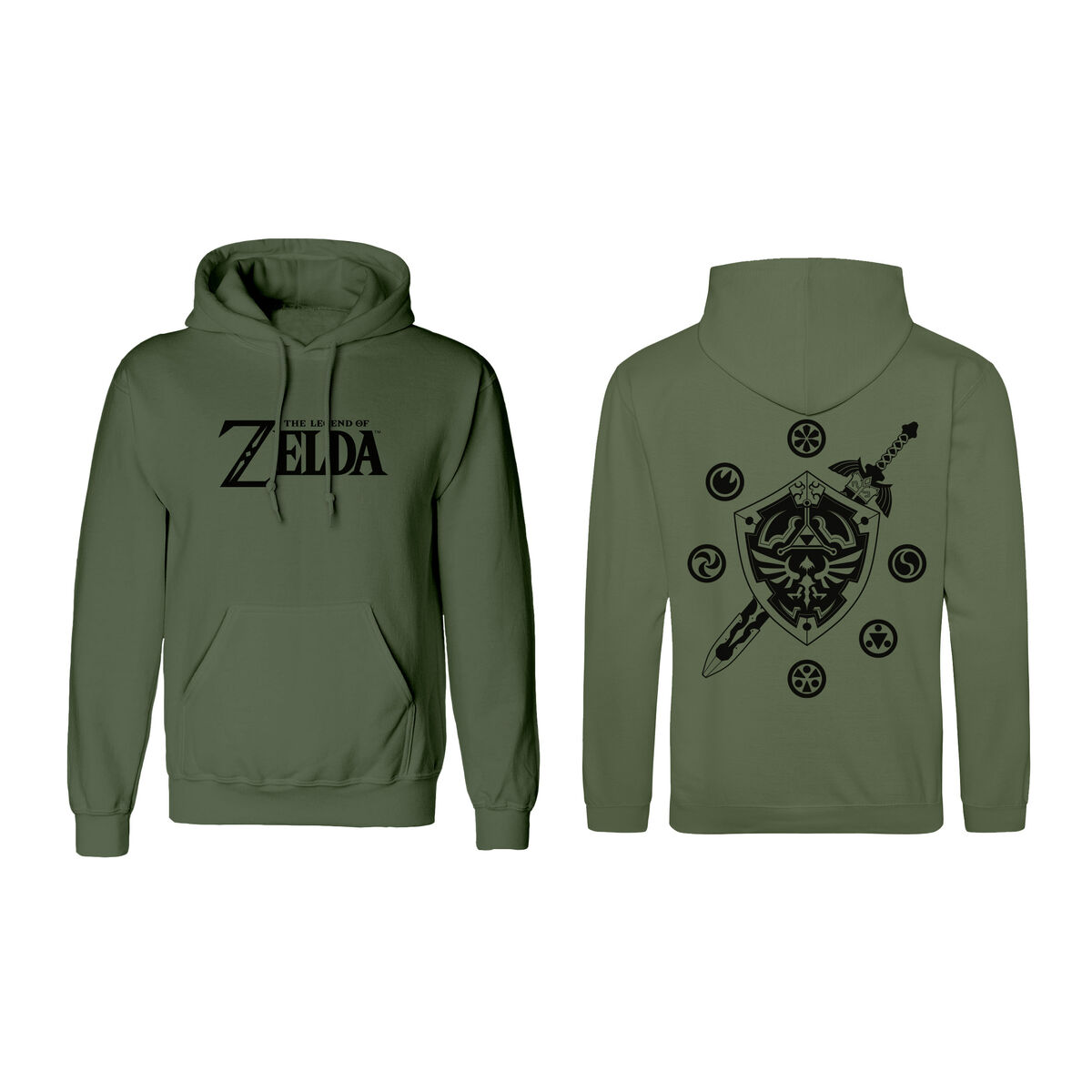 Sudadera con Capucha Unisex The Legend of Zelda Logo and Shield Verde D0800449_0