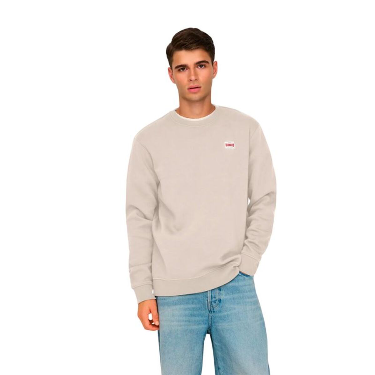 Sudadera sin Capucha Hombre Only & Sons Onsdawson Reg Crew Vd Blanco S64216805_2