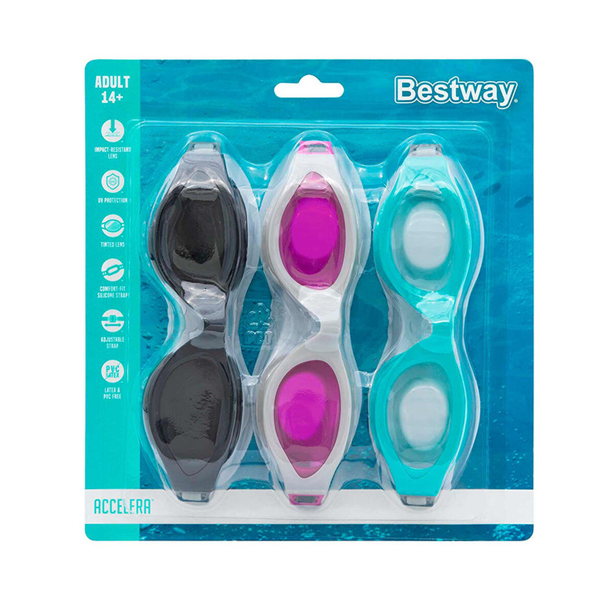 Bestway Gafa Natacion Adulto Correa Silicona Color Surtido +14 Años Playa y Piscina 21077 D1400662_4