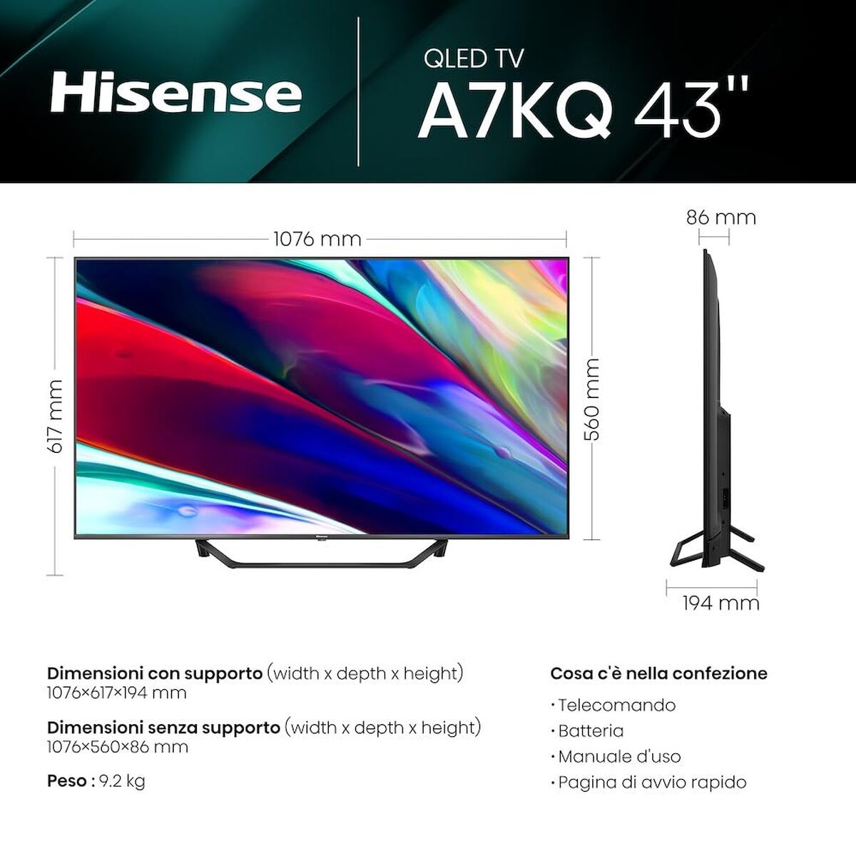 Smart TV Hisense 43A79KQ 4K Ultra HD 43″ LED HDR D-LED QLED (Reacondicionado B) V0709996_15