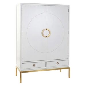 Armario DKD Home Decor Blanco Dorado Metal Álamo 120 x 50 x 175 cm S3010889_0