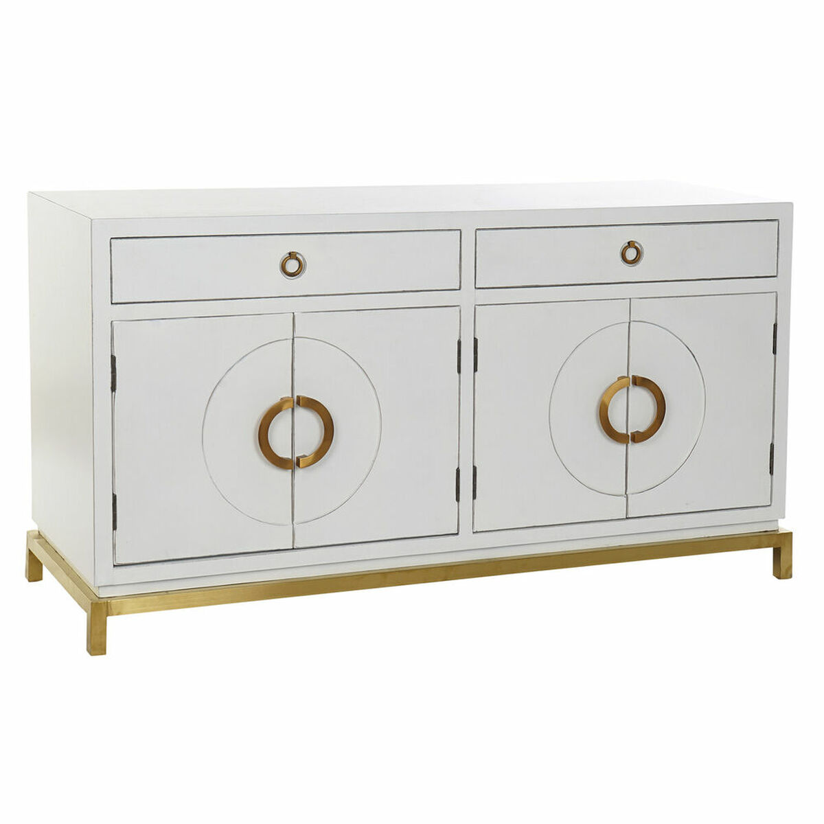 Aparador DKD Home Decor Kamakura Blanco Dorado Metal Álamo 150 x 50 x 80 cm (150 x 50 x 80 cm) S3010890_0