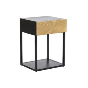 Mesita de Noche DKD Home Decor Dorado 35 x 40 x 55 cm Negro Metal Madera S3033815_0