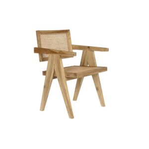 Silla de Comedor DKD Home Decor Natural Teca Ratán (58 x 56 x 82 cm) S3034240_0