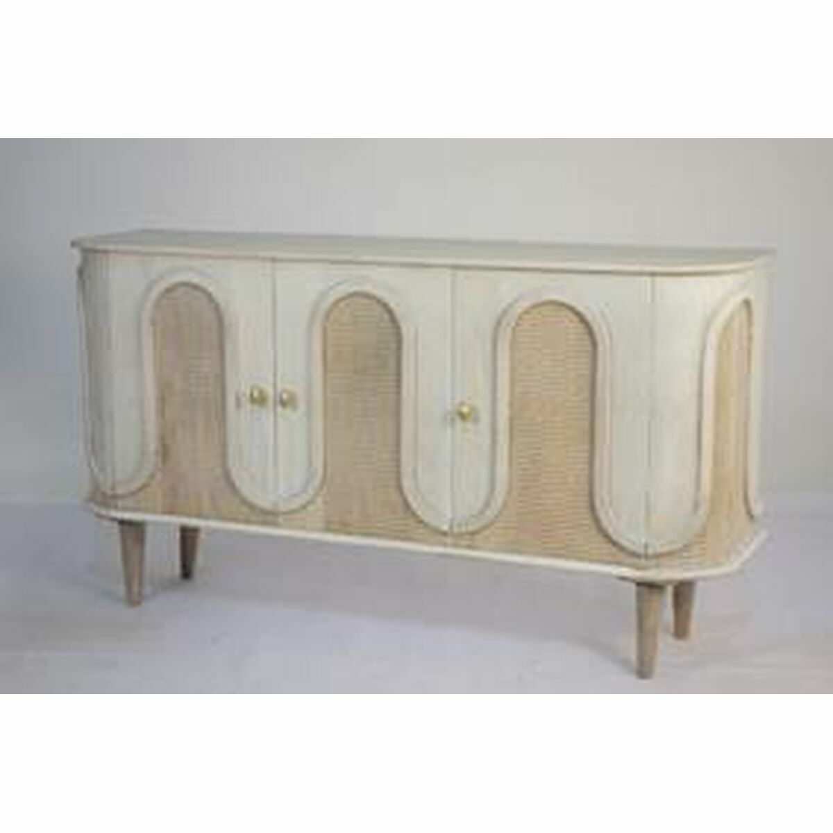 Mesa de Comedor DKD Home Decor Blanco Dorado Latón Madera de mango 180 x 90 x 76 cm S3040357_4