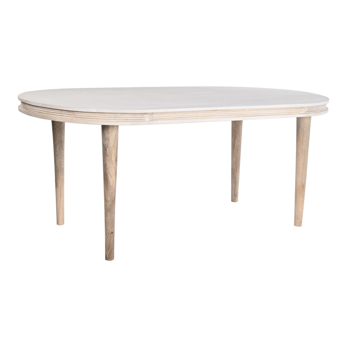 Mesa de Comedor DKD Home Decor Blanco Dorado Latón Madera de mango 180 x 90 x 76 cm S3040357_0