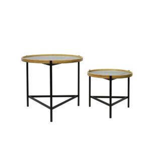 Juego de 2 mesas DKD Home Decor Negro 64 x 64 x 55 cm 62 x 62 x 55,5 cm S3044085_0