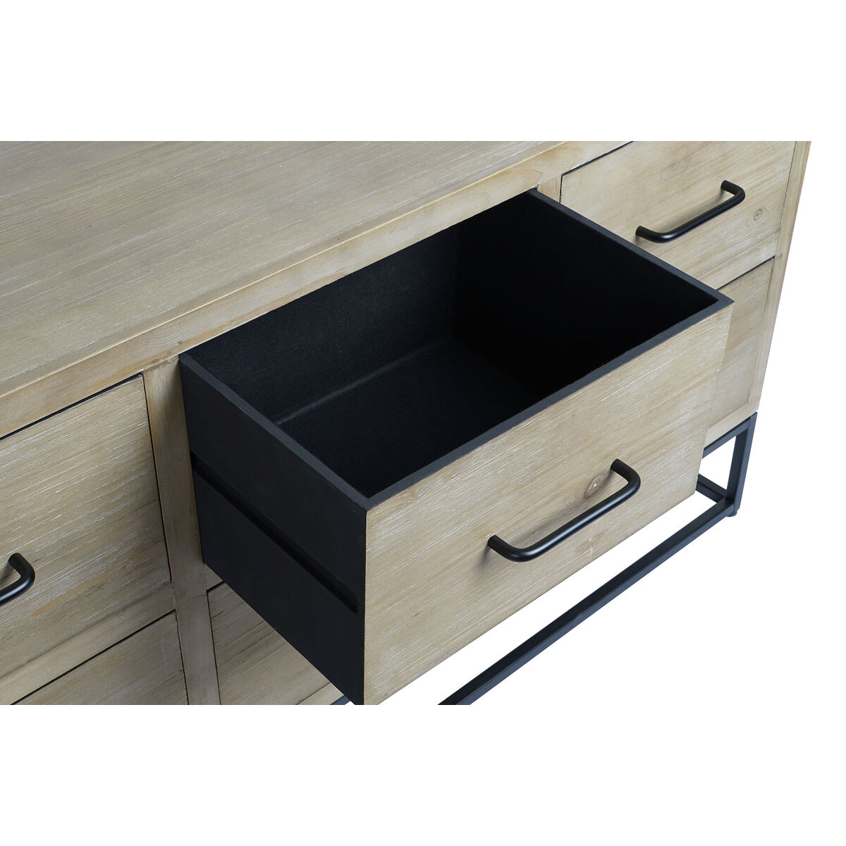 Aparador DKD Home Decor Negro Natural Metal Madera MDF 120 x 40 x 64 cm S3052977_4