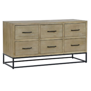 Aparador DKD Home Decor Negro Natural Metal Madera MDF 120 x 40 x 64 cm S3052977_0