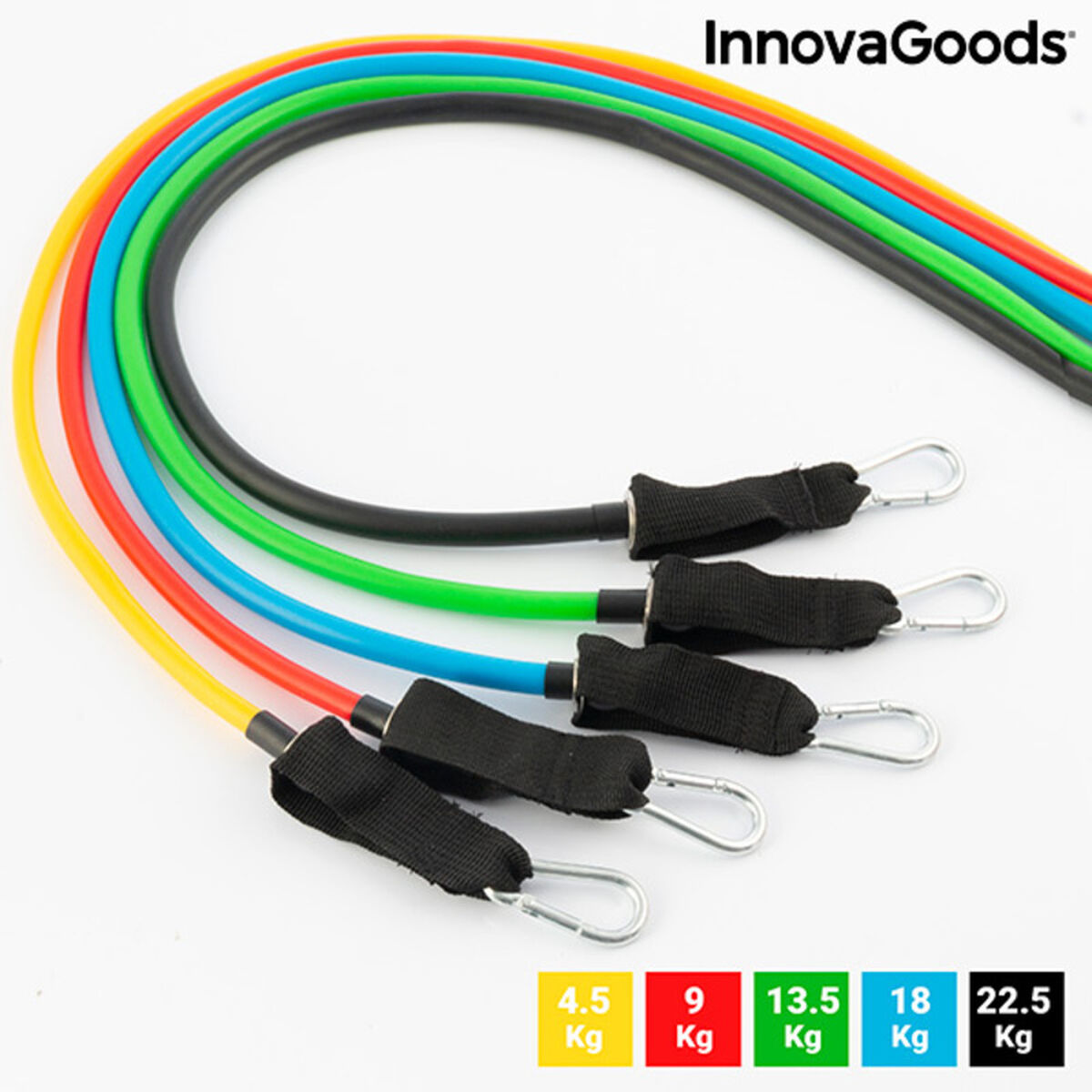 Set de Bandas de Resistencia con Accesorios y Guía de Ejercicios Rebainer InnovaGoods Látex (Reacondicionado A) V0700906_12