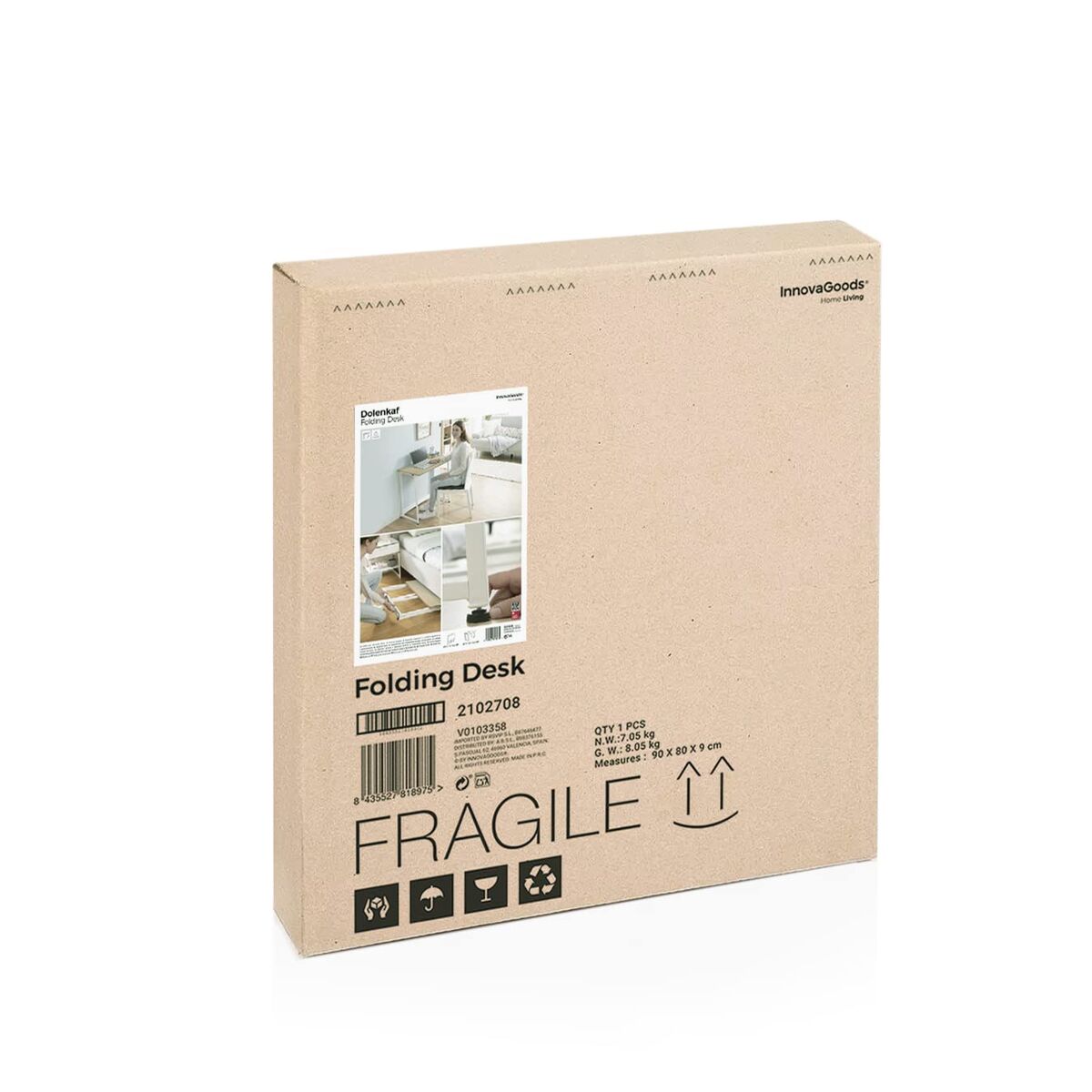 Escritorio Plegable InnovaGoods V0103358 Blanco (Reacondicionado B) V0800213_47