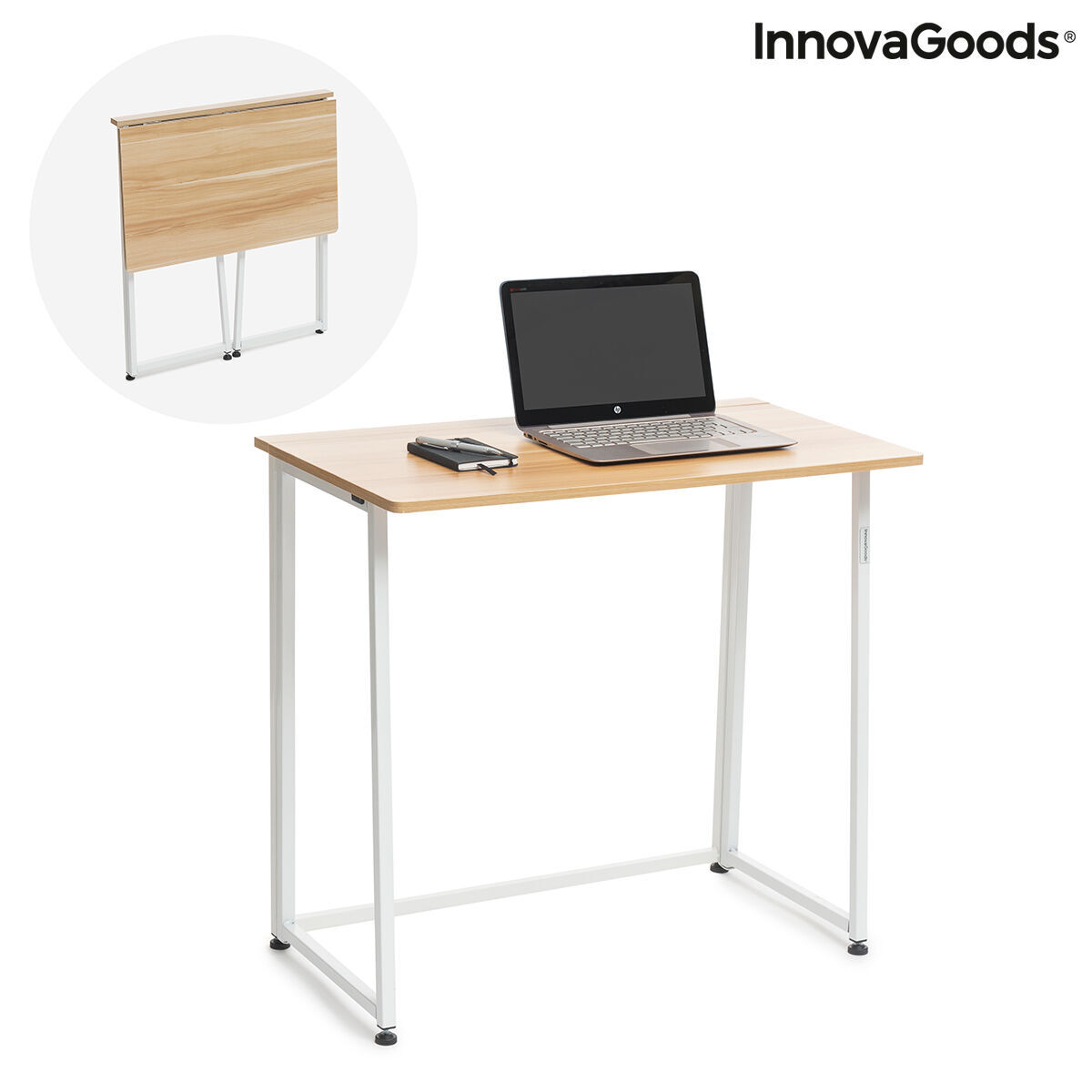Escritorio Plegable InnovaGoods V0103358 Blanco (Reacondicionado B) V0800213_25