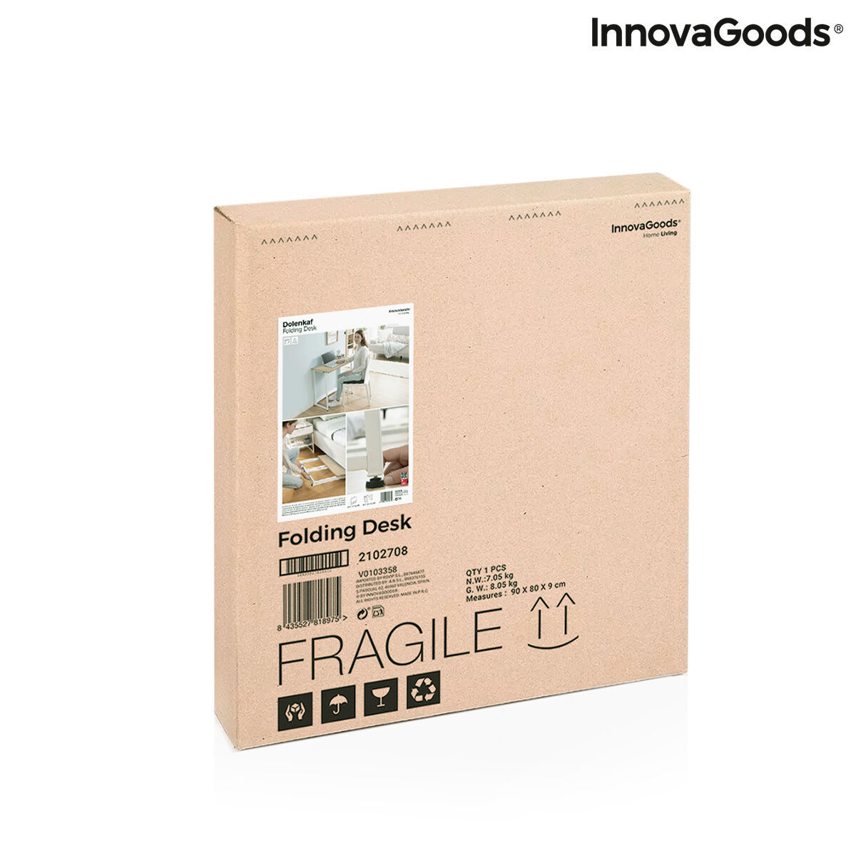 Escritorio Plegable InnovaGoods V0103358 Blanco (Reacondicionado B) V0800213_34