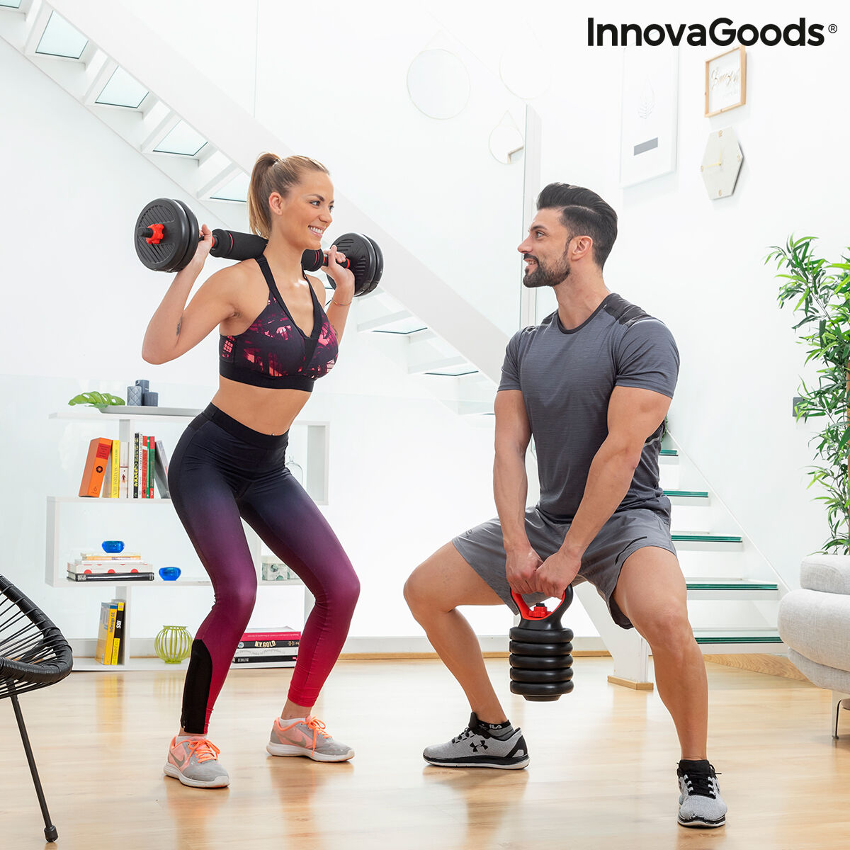 Set de Pesas Ajustables 6 en 1 con Guía de Ejercicios Sixfit InnovaGoods Hierro (Reacondicionado B) V0700810_3