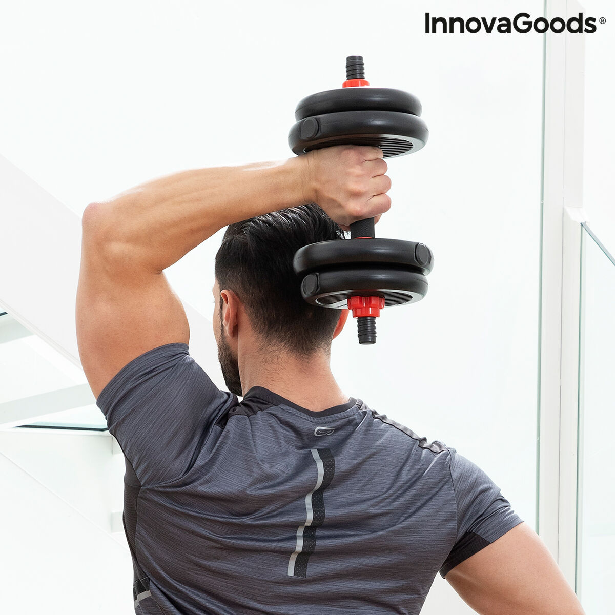 Set de Pesas Ajustables 6 en 1 con Guía de Ejercicios Sixfit InnovaGoods Hierro (Reacondicionado B) V0700810_8