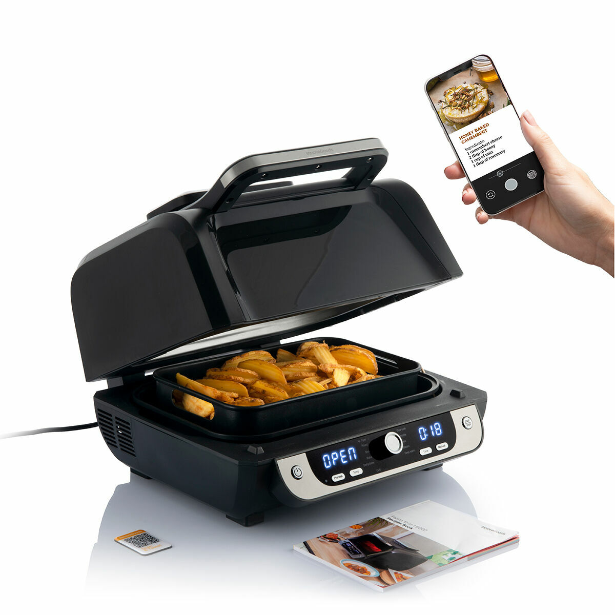 Freidora de Aire con Grill, Accesorios y Recetario InnovaGoods Fryinn 12-in-1 6000 Negro Acero 3400 W 6 L V0103847_11