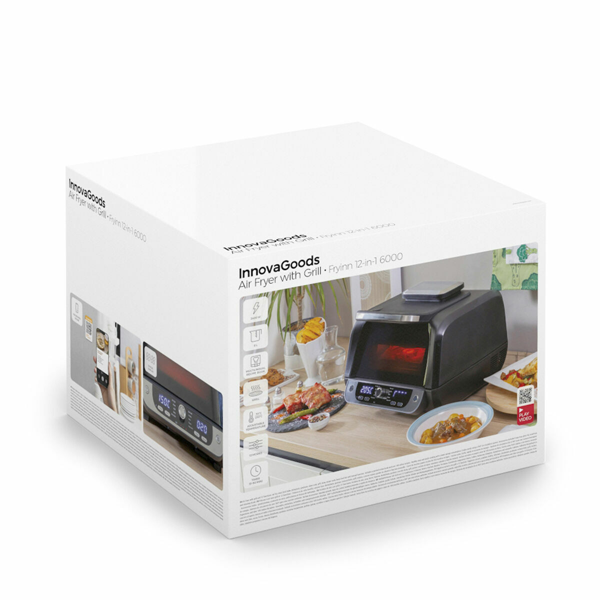 Freidora de Aire con Grill, Accesorios y Recetario InnovaGoods Fryinn 12-in-1 6000 Negro Acero 3400 W 6 L V0103847_15