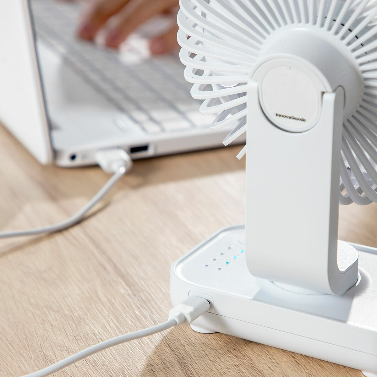 Ventilador de Escritorio Recargable Fanrec InnovaGoods Ø5,4” 3600 mAh / 13,3 W V0103855_8