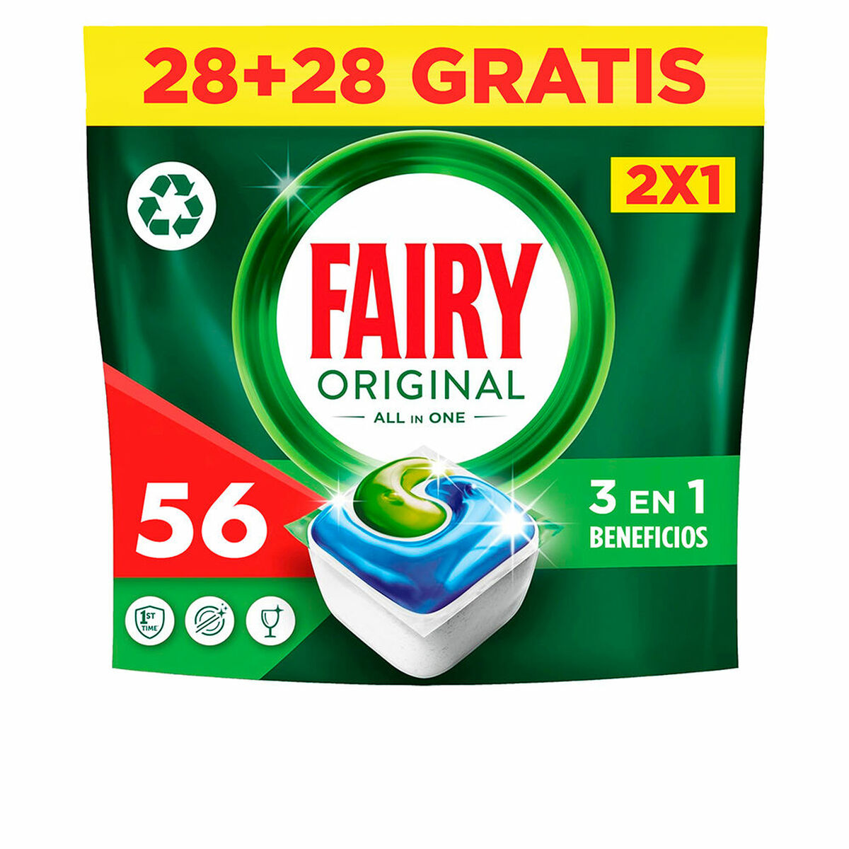 Pastillas para Lavavajillas Fairy TODO EN 1 LIMON 56 Unidades S05130266_0