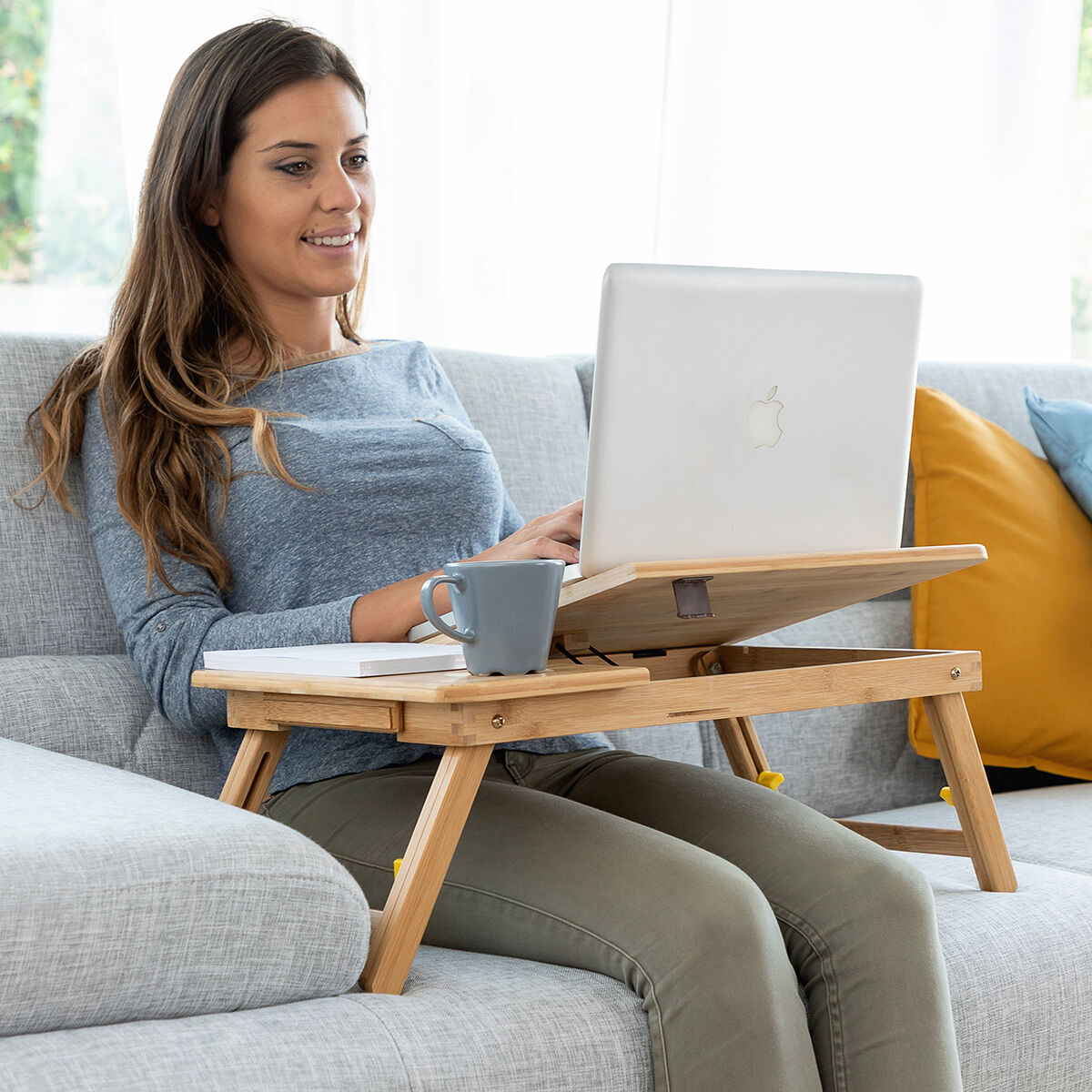 Mesa Plegable Auxiliar de Bambú Lapwood InnovaGoods V0103031_0