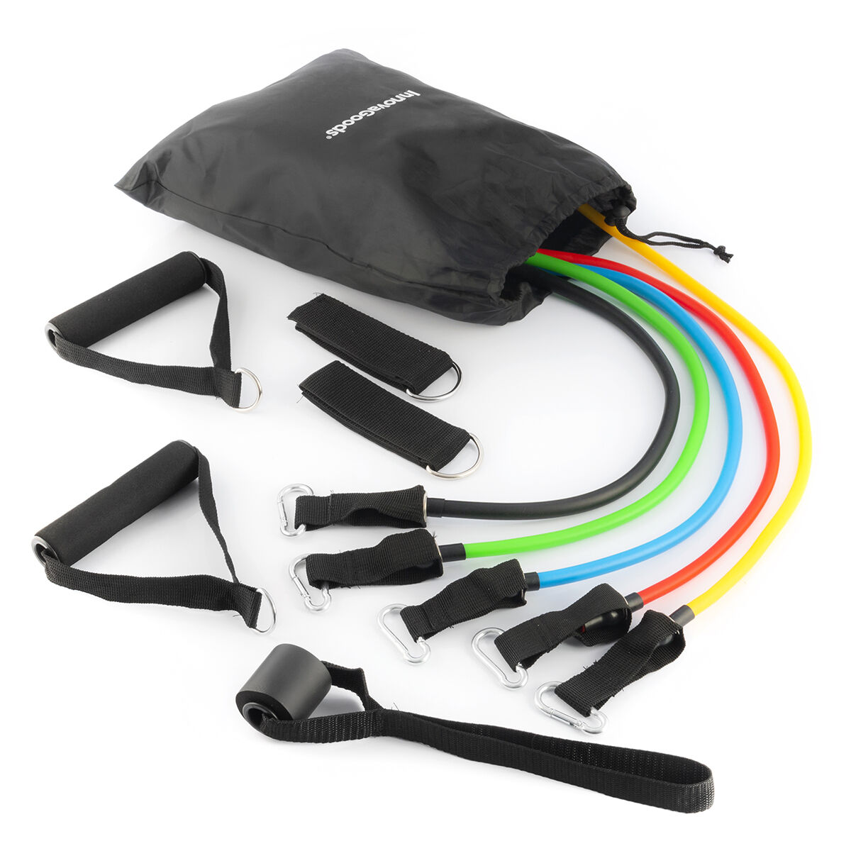 Set de Bandas de Resistencia con Accesorios y Guía de Ejercicios Rebainer InnovaGoods 5 Unidades V0103182_18