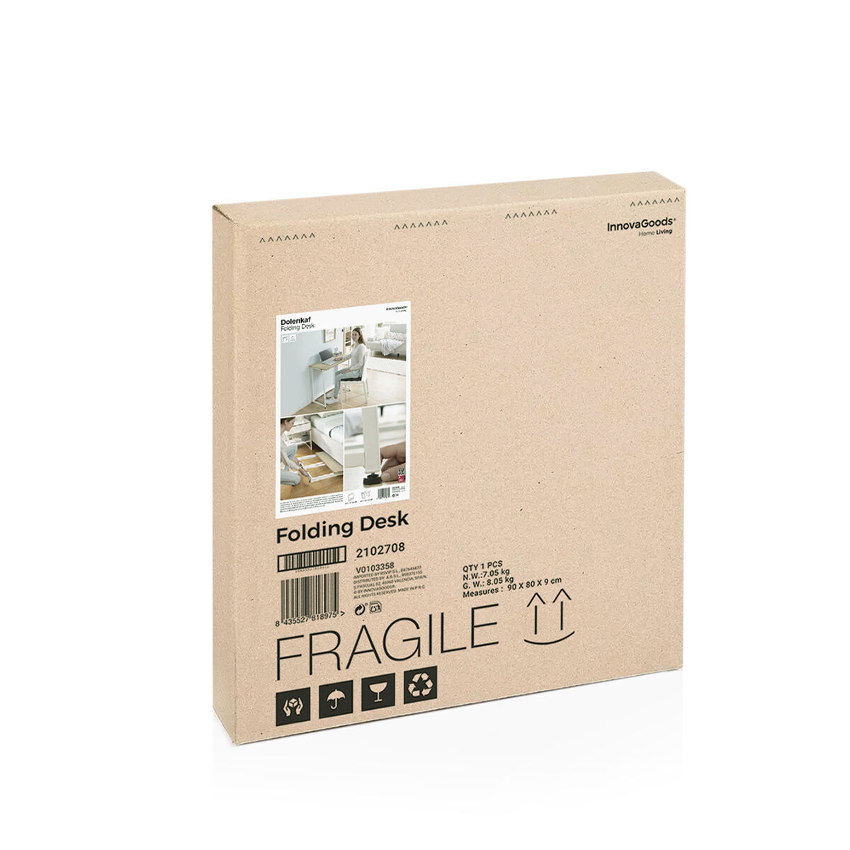 Escritorio Plegable InnovaGoods V0103358 Blanco (Reacondicionado B) V0800213_35