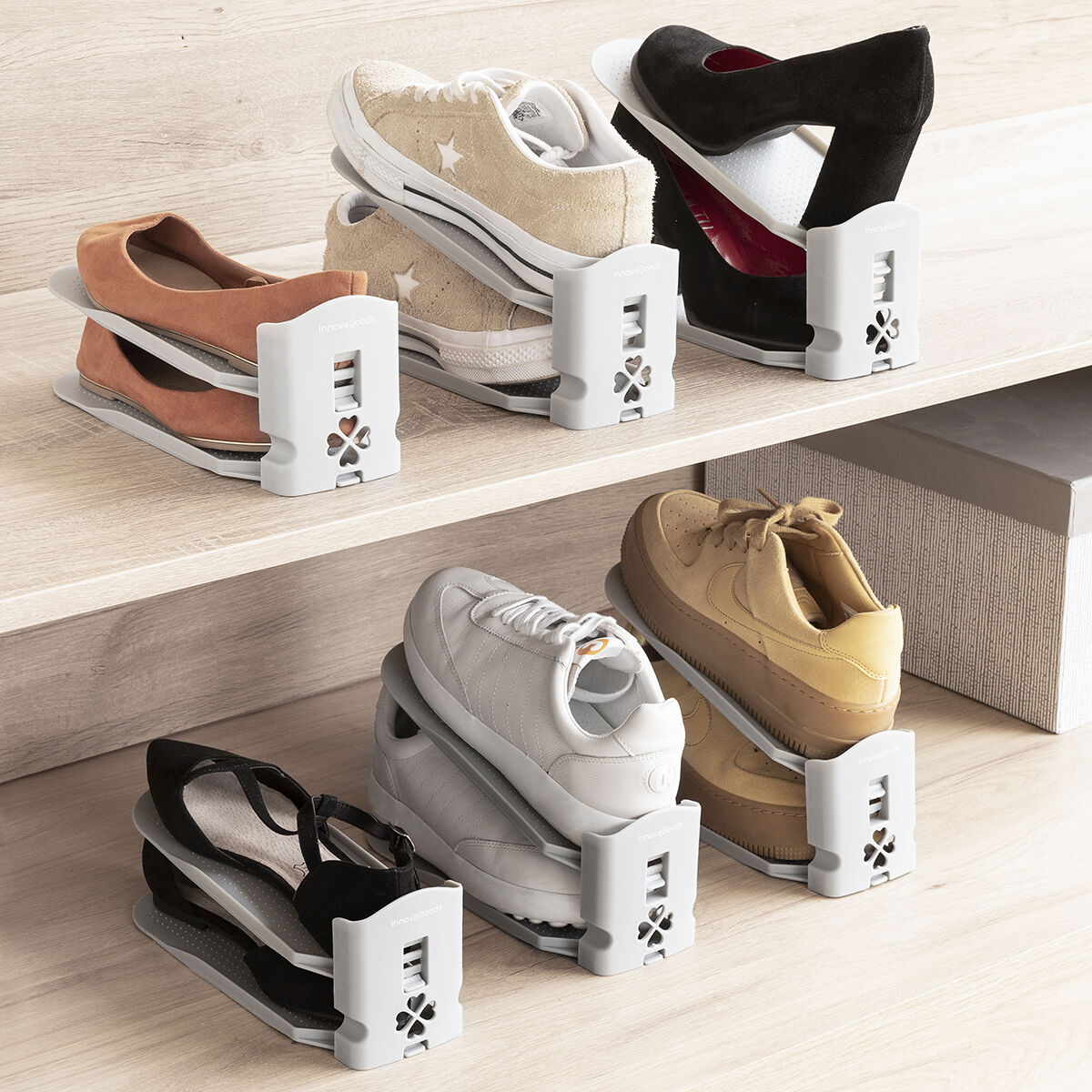 Organizador de Zapatos Regulable Sholzzer InnovaGoods 6 Unidades V0103546_0