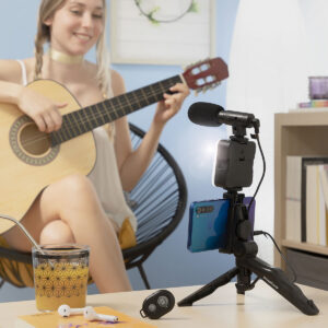 Kit Vlogging con Luz, Micrófono y Mando Plodni InnovaGoods 6 Piezas V0103587_0