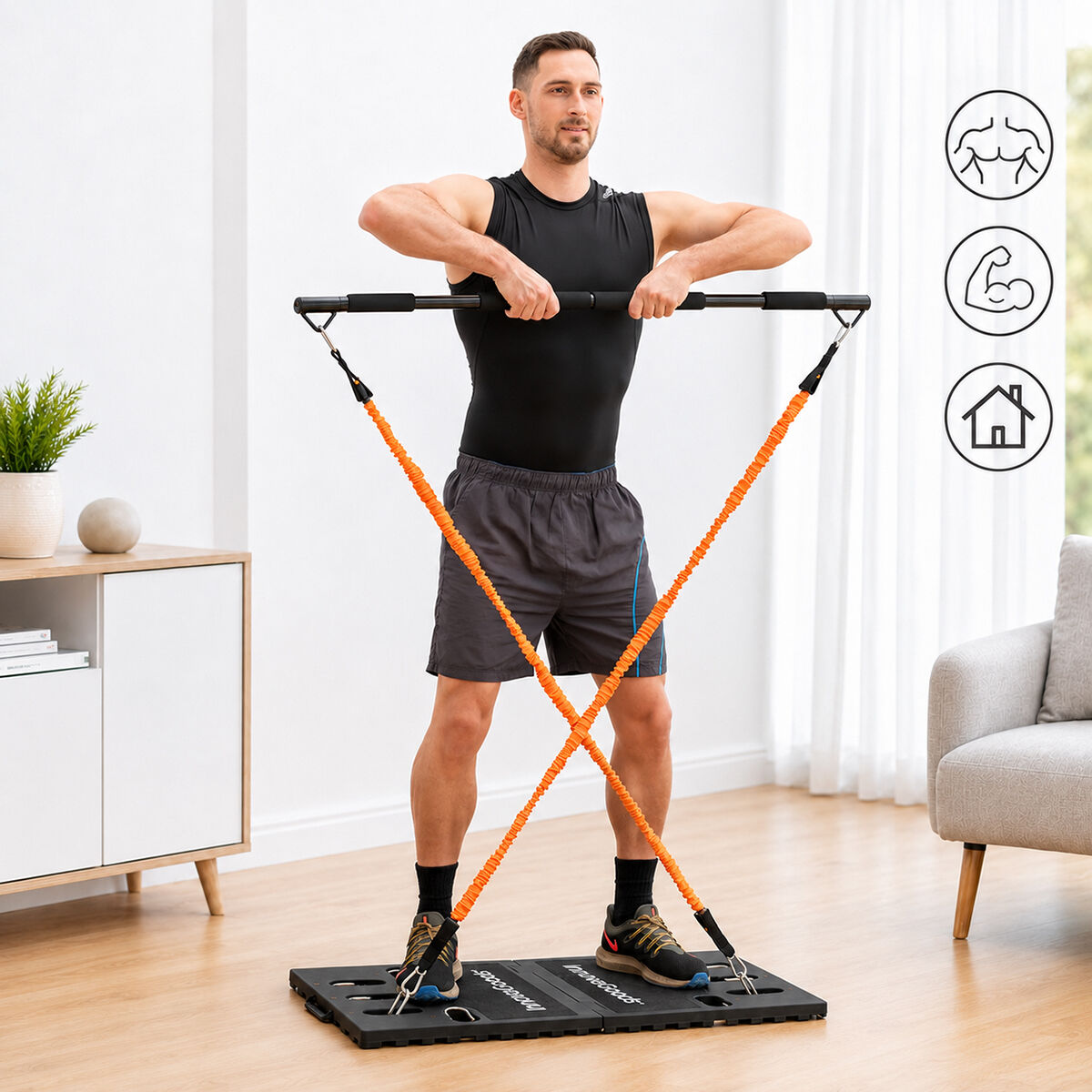 Sistema de Entrenamiento Integral Portátil con Guía de Ejercicios Gympak Max InnovaGoods V0103087_2