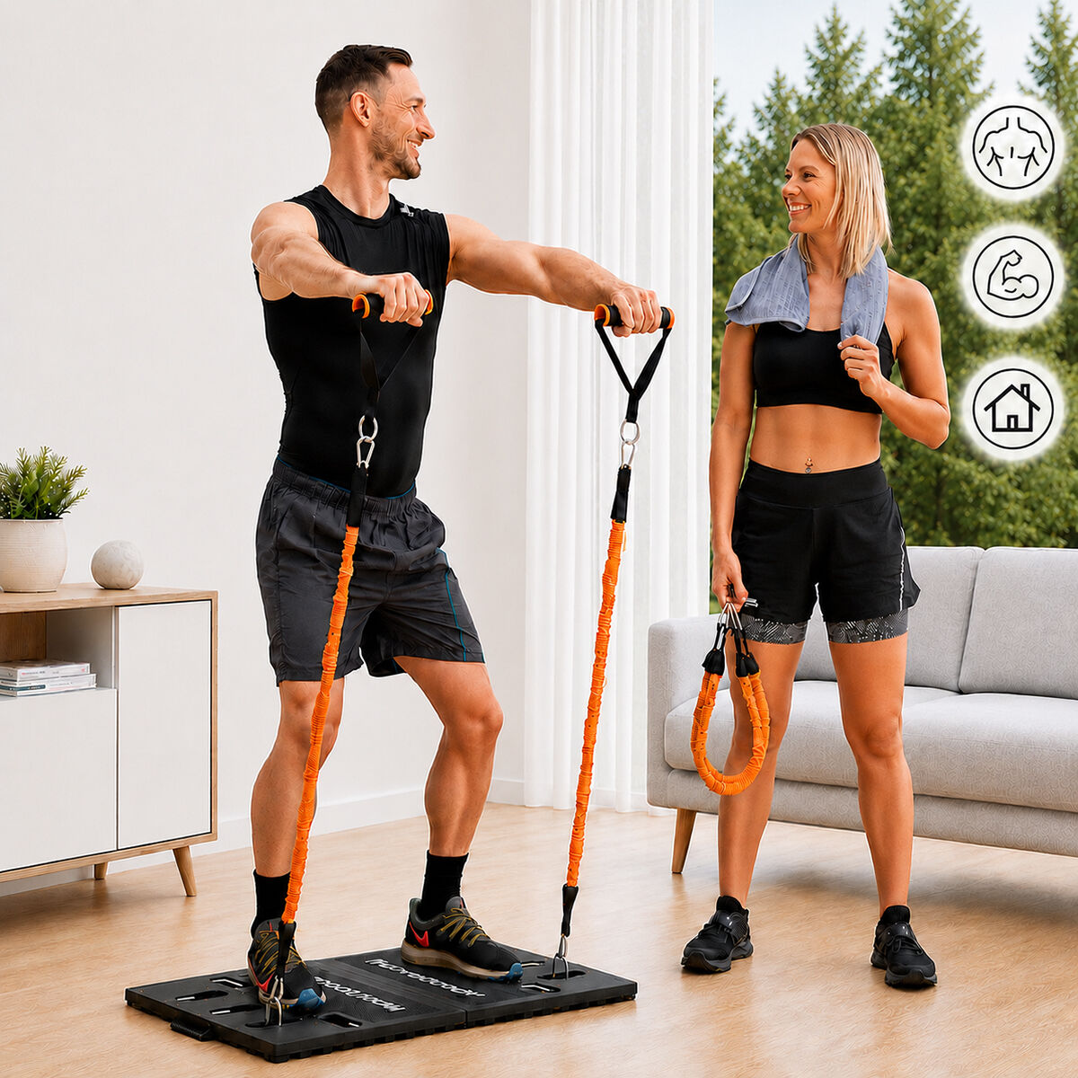 Sistema de Entrenamiento Integral Portátil con Guía de Ejercicios Gympak Max InnovaGoods V0103087_1