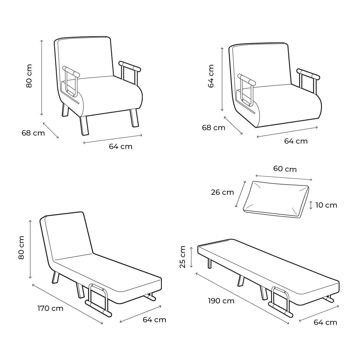 Sofá Cama Convertible Individual 4 en 1 Softfa InnovaGoods V0103938_11