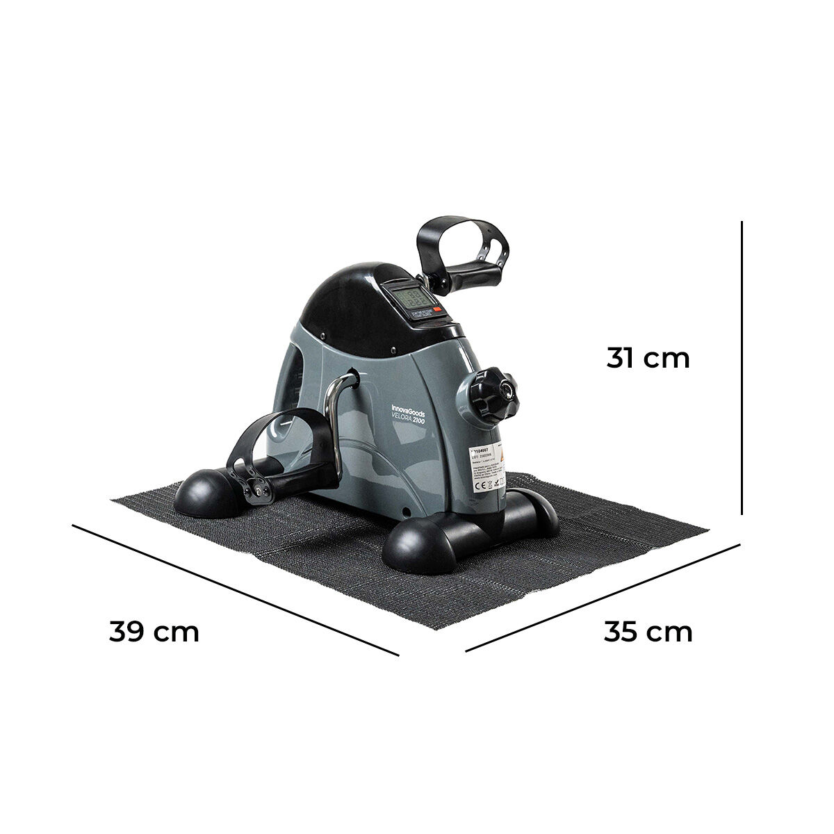 Pedaleador Estático para Piernas y Brazos con Esterilla Velora 2100 InnovaGoods V0104007_9