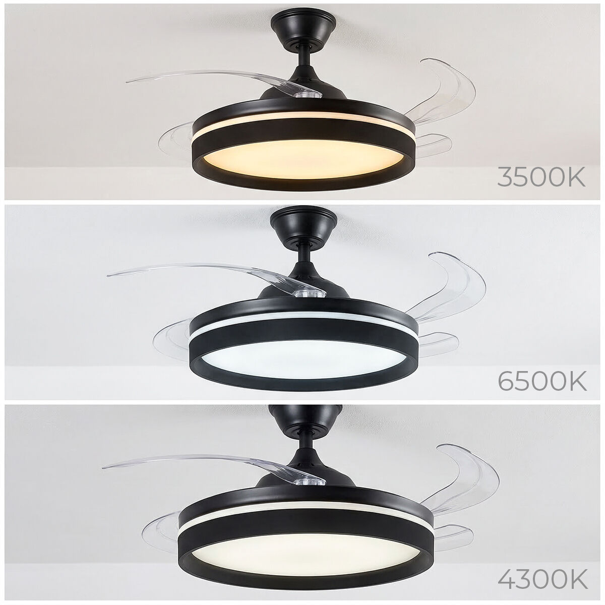 Ventilador de Techo con Luz LED, 4 Aspas Retráctiles y Mando a Distancia InnovaGoods V0104047_9
