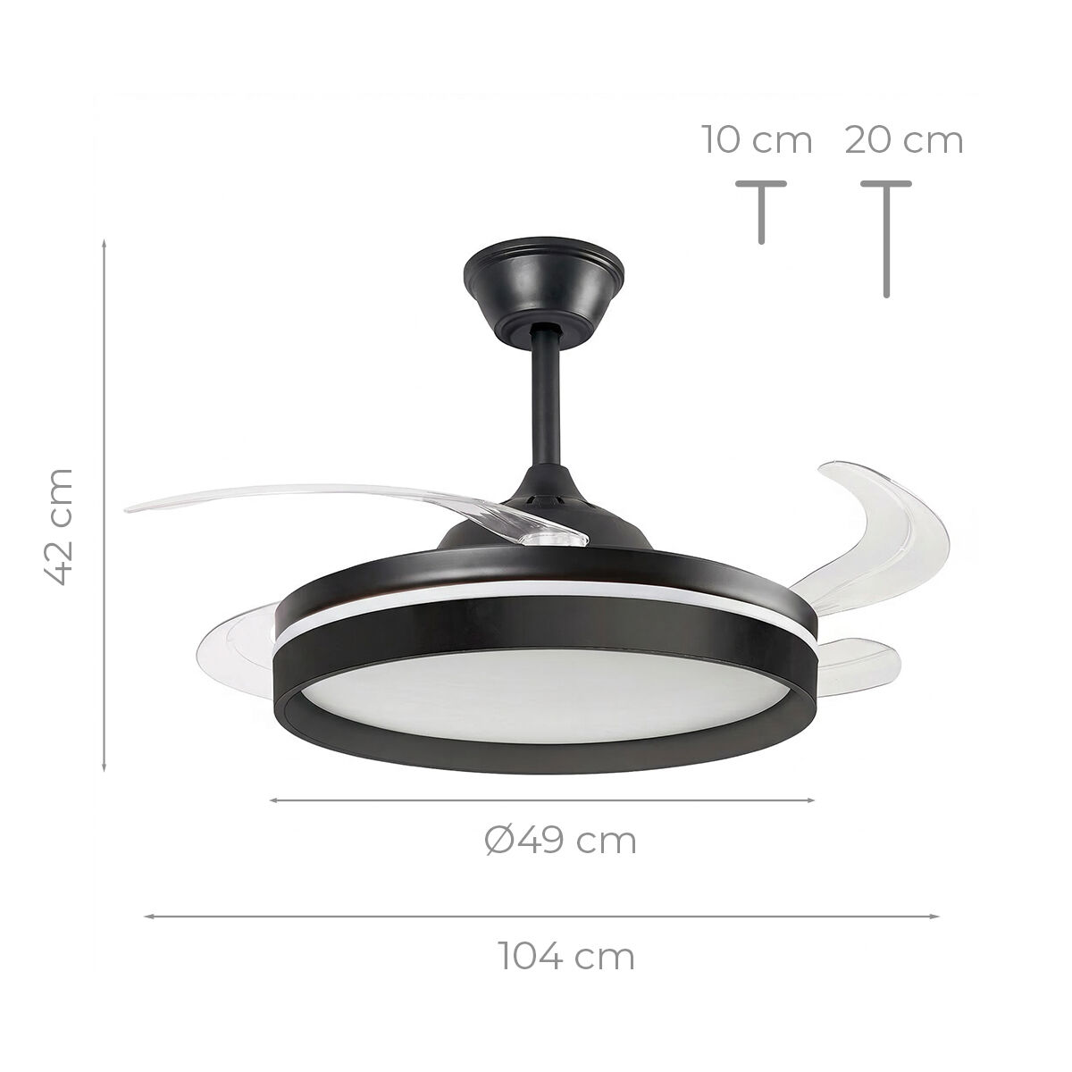 Ventilador de Techo con Luz LED, 4 Aspas Retráctiles y Mando a Distancia InnovaGoods V0104047_14