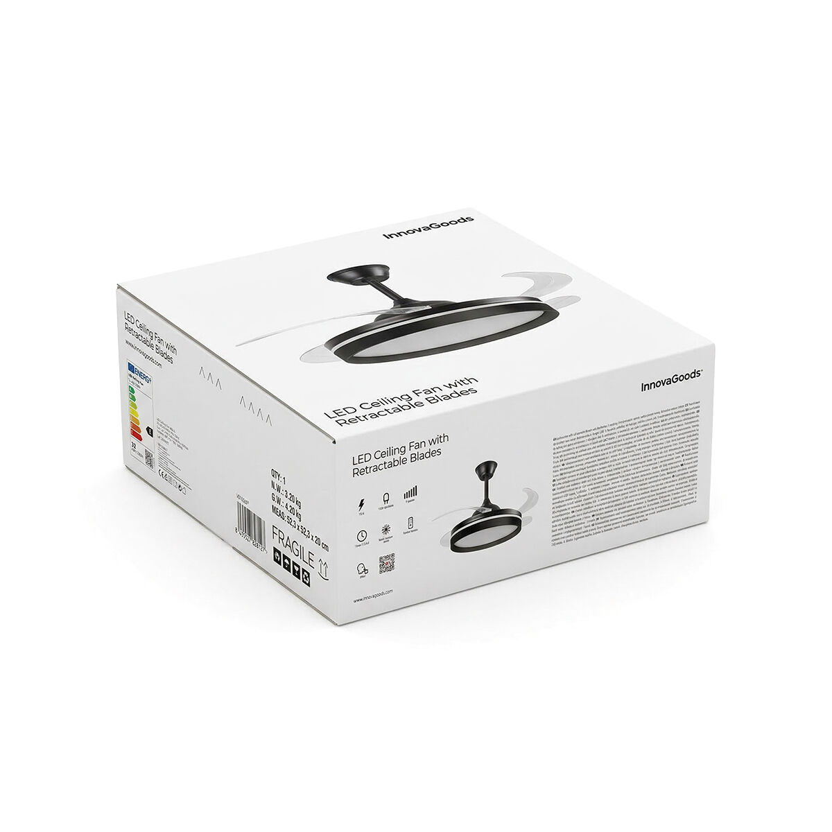 Ventilador de Techo con Luz LED, 4 Aspas Retráctiles y Mando a Distancia InnovaGoods V0104047_16