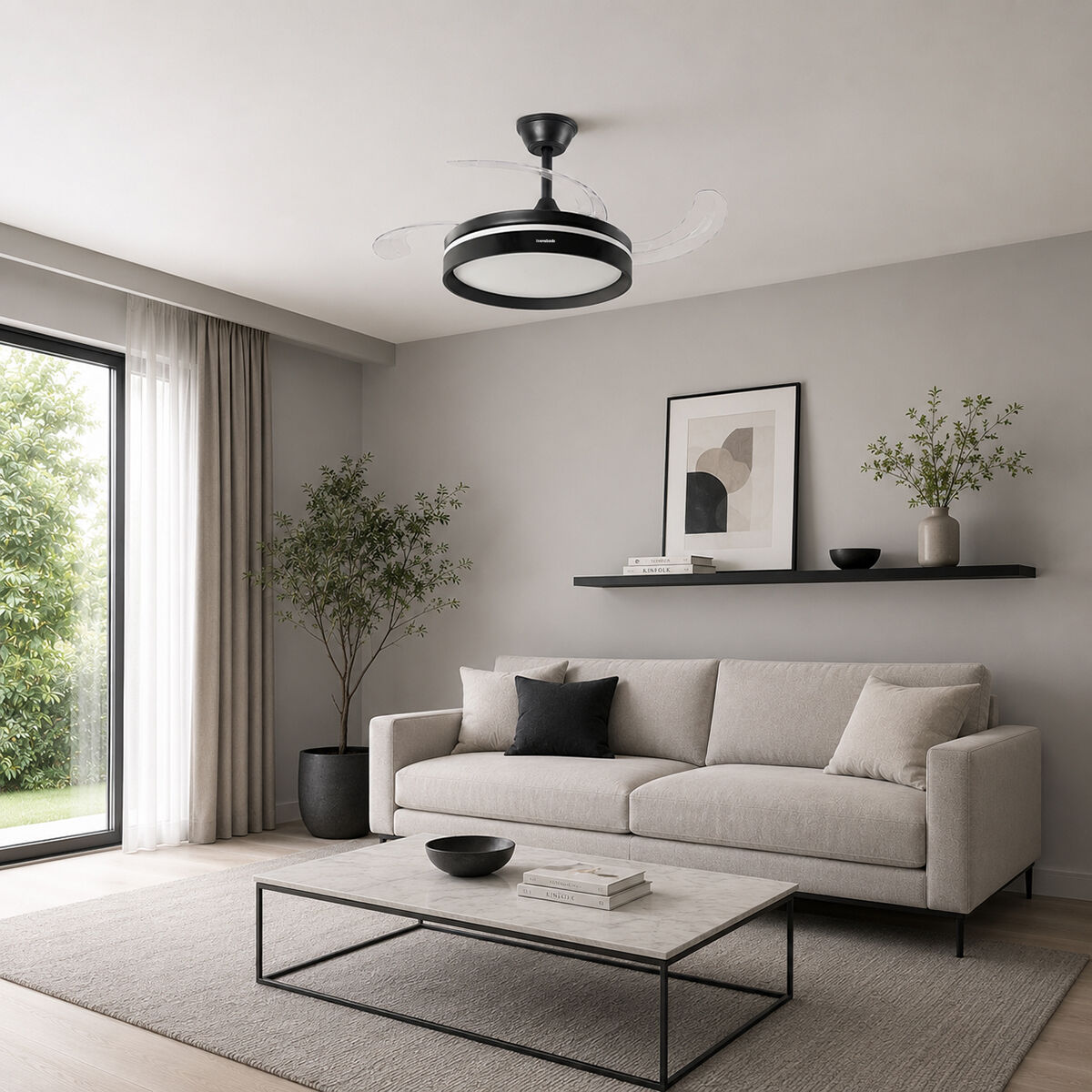 Ventilador de Techo con Luz LED, 4 Aspas Retráctiles y Mando a Distancia InnovaGoods V0104047_7