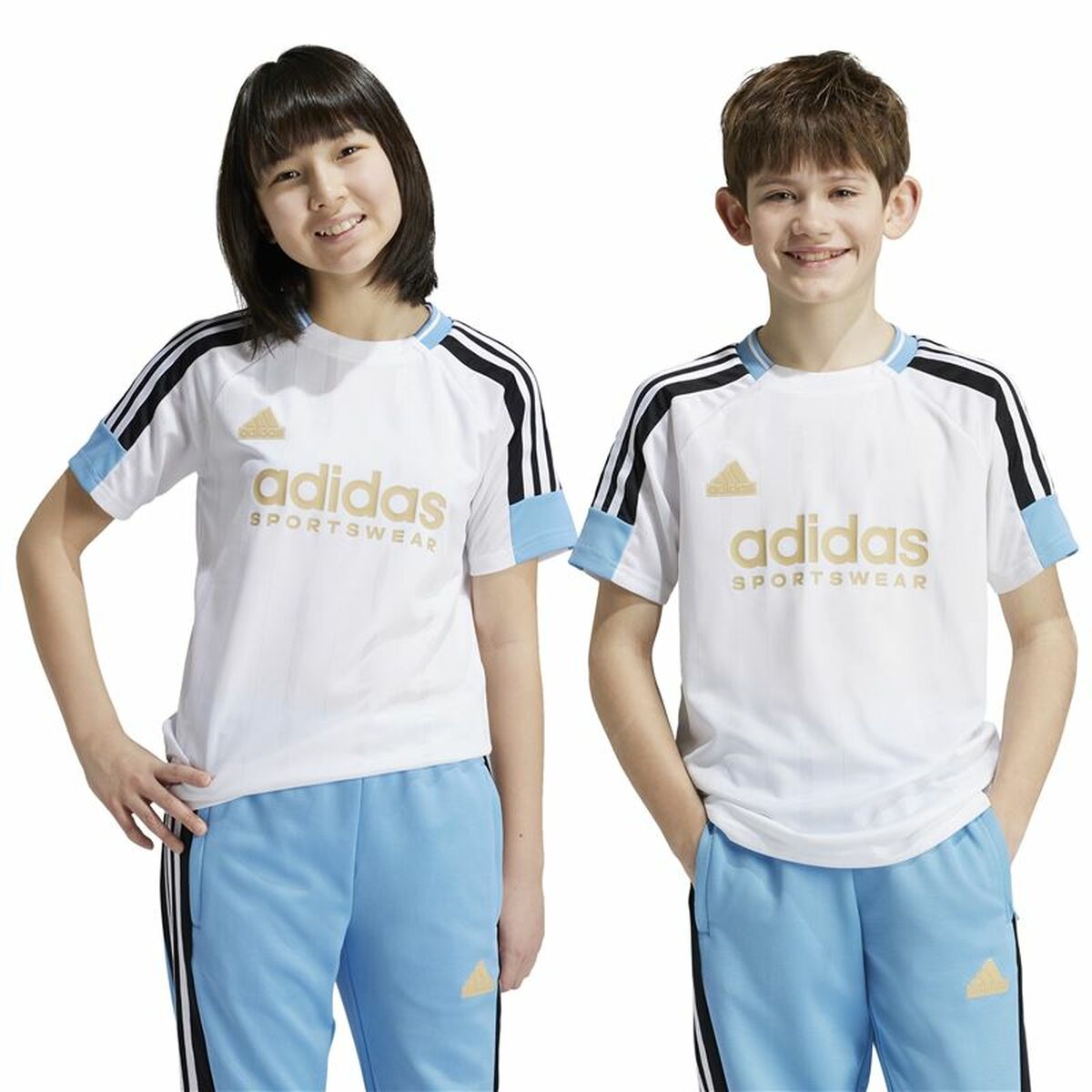 T-shirt bianca a maniche corte Adidas Nations per bambini S64177364_2