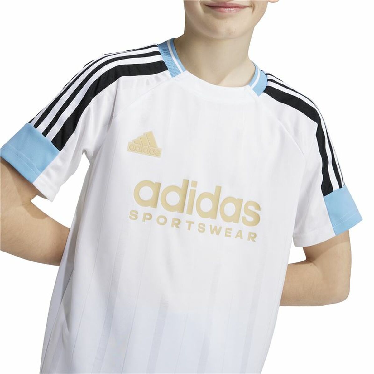 T-shirt bianca a maniche corte Adidas Nations per bambini S64177364_4