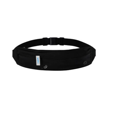 Sac banane Waterfly Running Sport 3.0, noir, unisexe, en lycra, 1 L, avec détails réfléchissants et port pour écouteurs