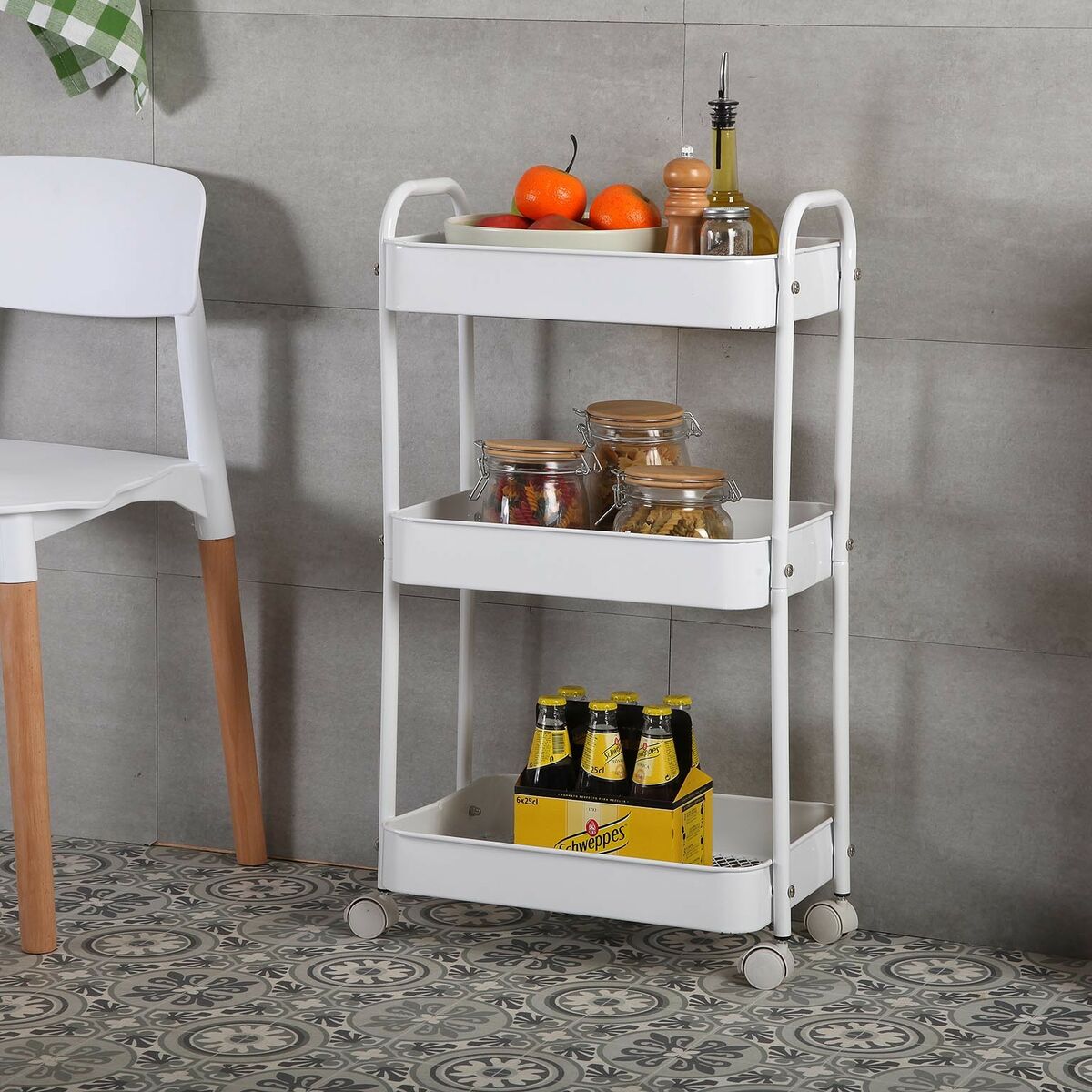 Carro de Cocina Versa Blanco 30 x 76 x 46 cm Hierro S3411052_2