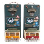 Abrebotellas DKD Home Decor Self Serve Madera Metal (2 pcs) (26 x 12 x 9 cm)