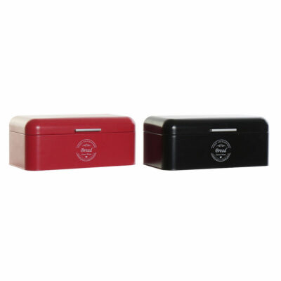Panera DKD Home Decor 42,5 x 24 x 17 cm Rojo Negro Metal Vintage (2 Unidades)